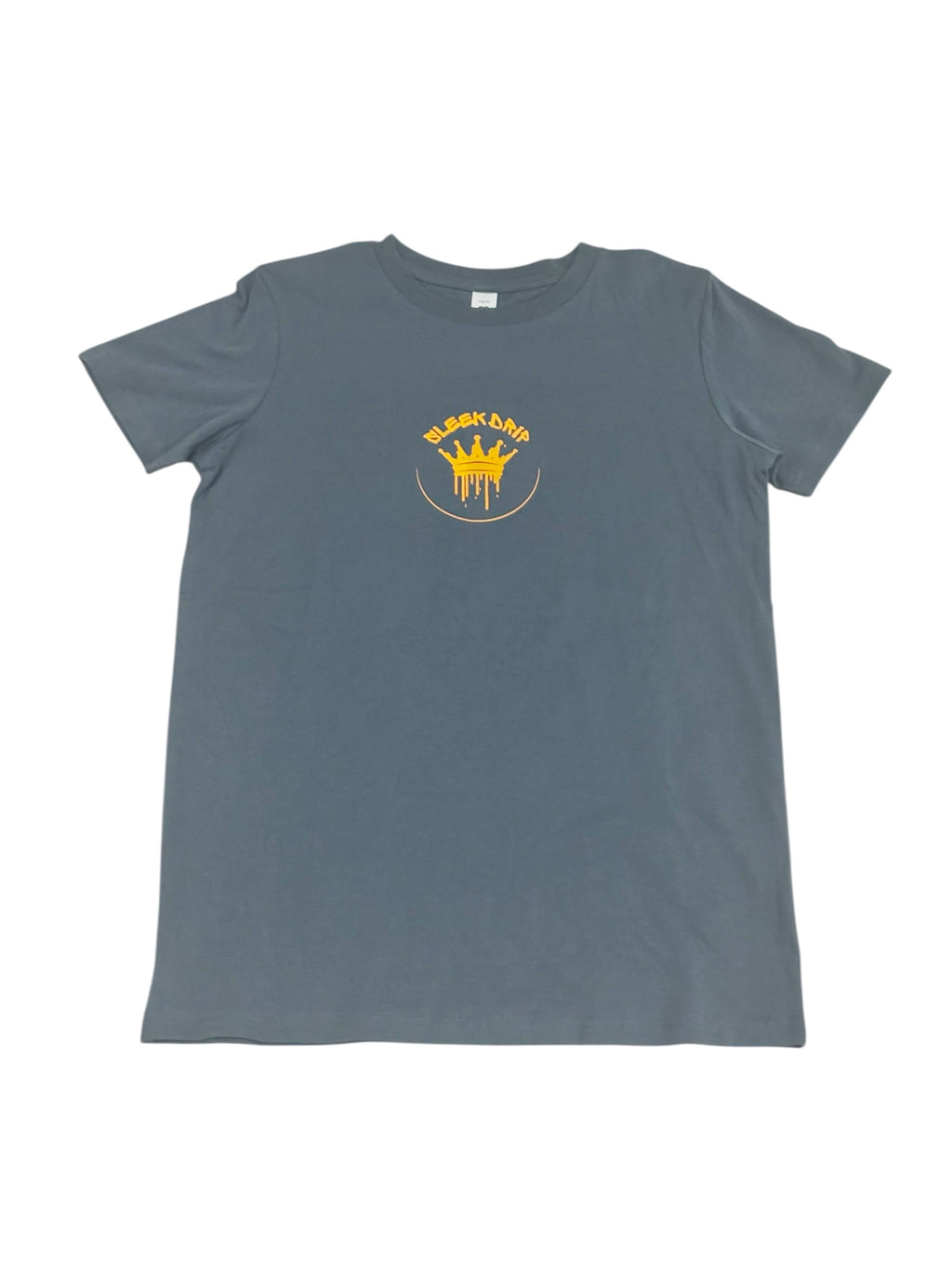 Sleek Drip Crown Tee—sleekgrey & orange kids
