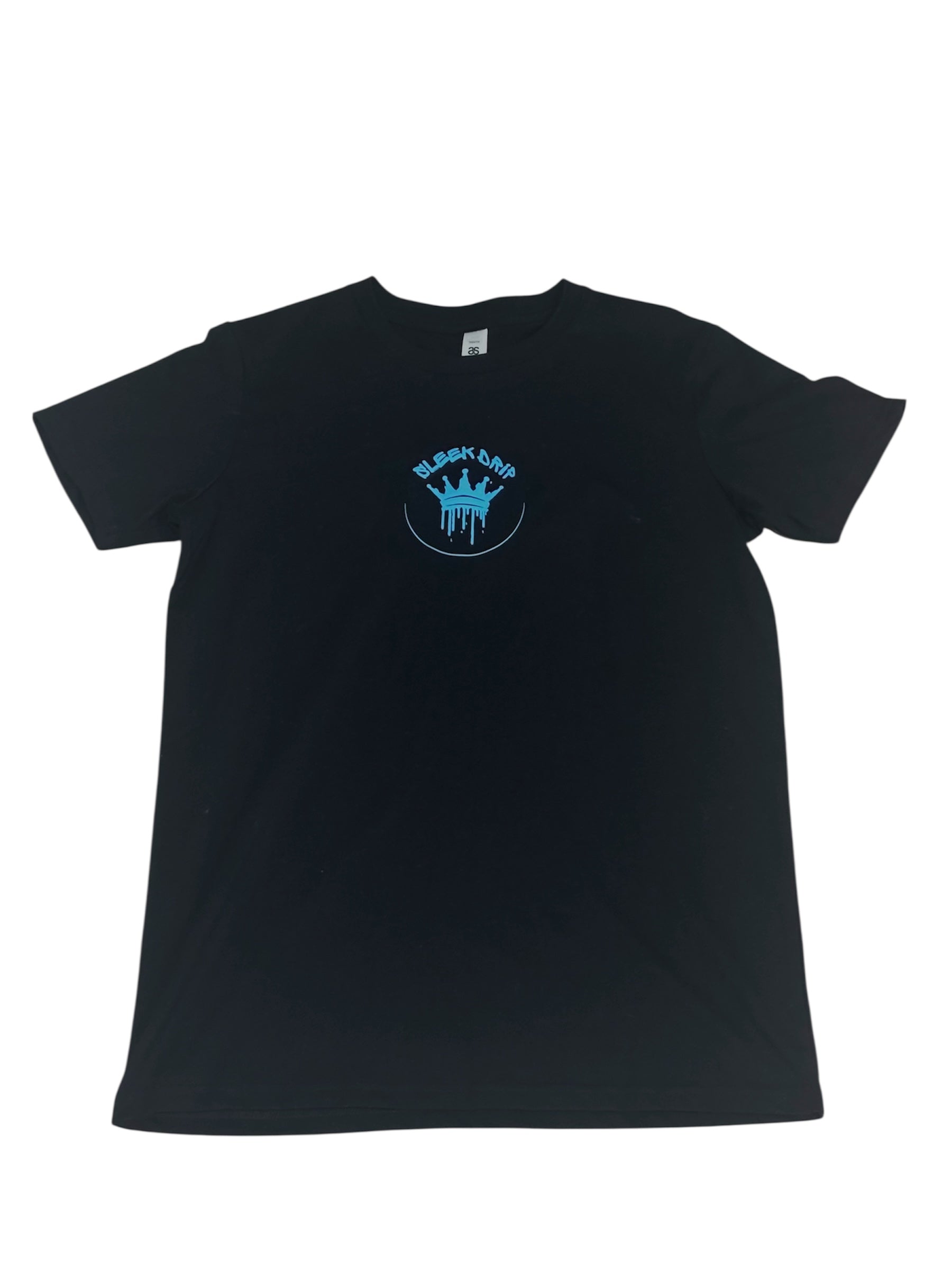 Sleek Drip Crown Tee—Black Blue
